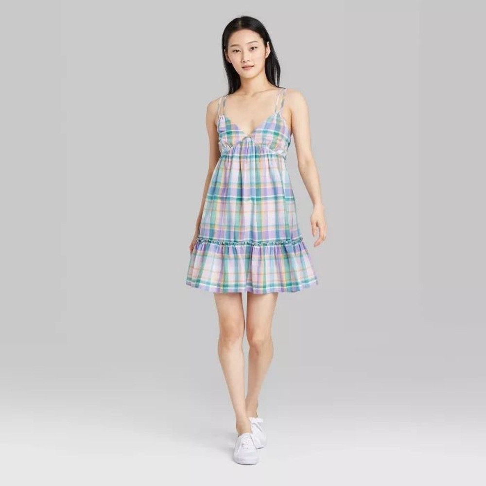 Wild Fable Purple Plaid Summer Dress